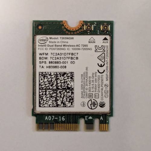 Intel Dual Band Wirless AC 7265