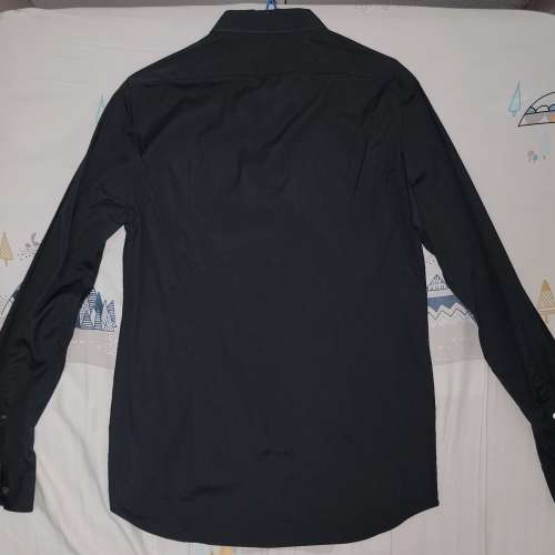 5cm 長袖 黑色 襯卹衫 修身 Size 48 碼 Slim Fit Black Shirt