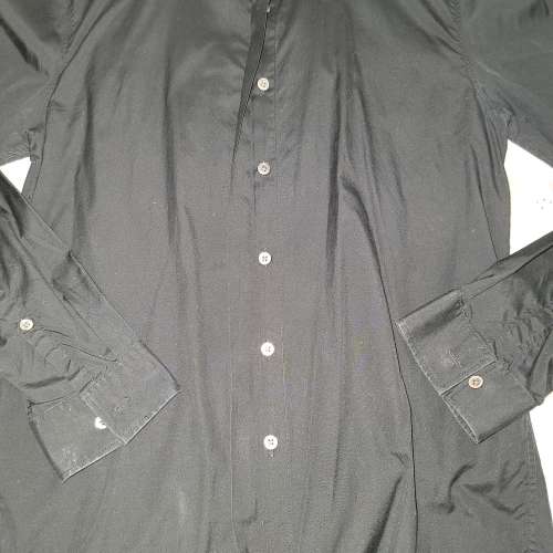5cm 長袖 黑色 襯卹衫 修身 Size 48 碼 Slim Fit Black Shirt