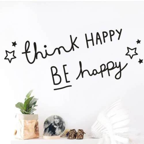 家居裝飾 櫃門 窗 牆壁貼 DIY 自由拼貼 環保防水 - 街燈浪漫貓 藝術英文字 BE HAPP...