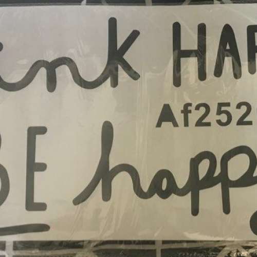 家居裝飾 櫃門 窗 牆壁貼 DIY 自由拼貼 環保防水 - 街燈浪漫貓 藝術英文字 BE HAPP...