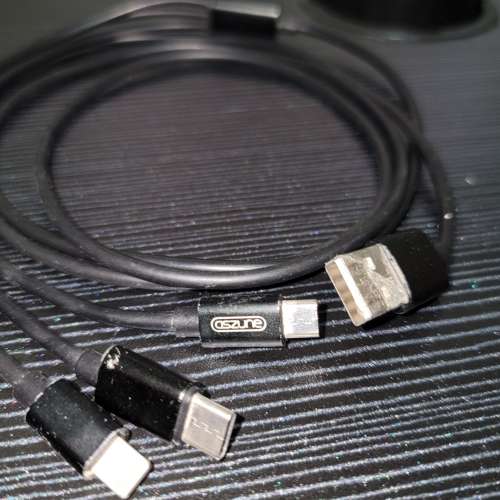 Aszune 黑色三合一 1.5米長 數據線 5A超級快充 USB 充電 Apple Android 1.5m iPhon...