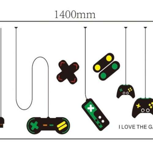 家居裝飾 櫃門 窗 牆壁貼 DIY 自由拼貼 環保防水 - Game World 遊戲機手制