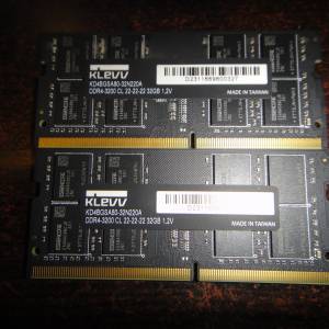 KLEVV DDR4 3200 x 2 共64GB SO-DIMM Notebook Ram