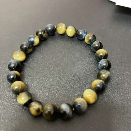 黃藍虎眼石 水晶手串 8mm