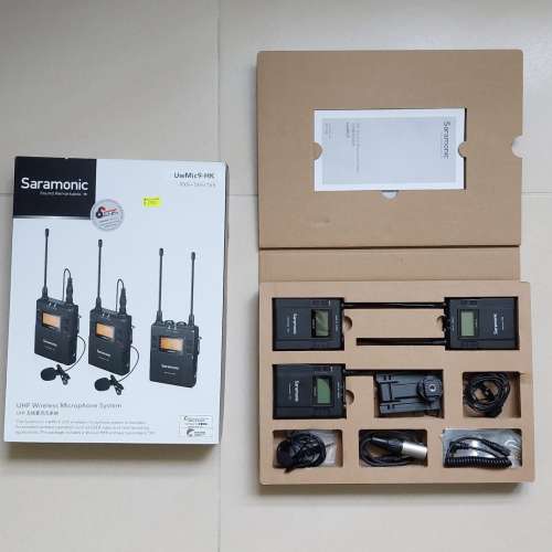 Saramonic UwMic9-HK, RX9+TX9+TX9, 兩發一收無線收音咪Mic