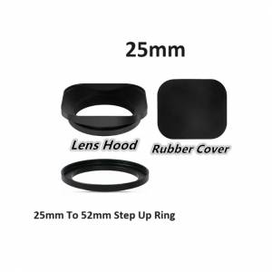 25mm Square Metal Screw-in Standard Lens Hood Set 方形金屬遮光罩