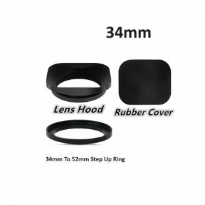 34mm Square Metal Screw-in Standard Lens Hood Set