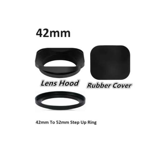 42mm Square Metal Screw-in Standard Lens Hood Set 方形金屬遮光罩 (連cap)