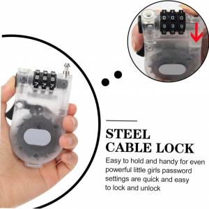 Retractable Steel Cable Lock (Multi-purpose) - Mini Anti Theft Cable Retractable