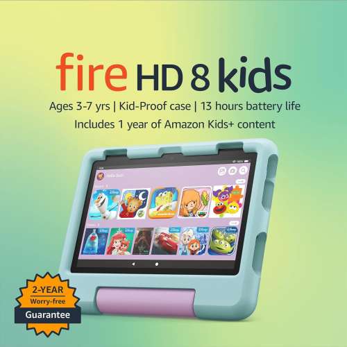 Amazon Fire HD 8 Kids tablet for ages 3-7，8" HD display,32GB,2022 releae!全新...