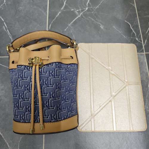Ralph Lauren Monogram Jacquard Andie Drawstring Bag 水桶袋