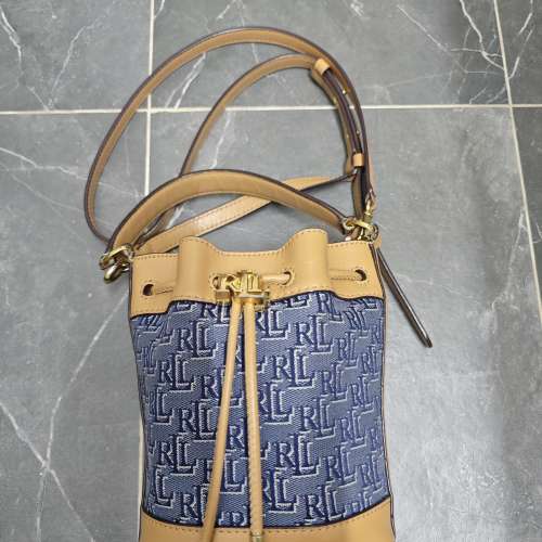Ralph Lauren Monogram Jacquard Andie Drawstring Bag 水桶袋