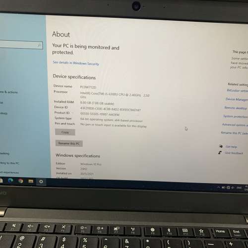 X270 I5/8gb/256gb win10pro