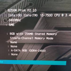Intel i5 7500 b250m pro 4 DDR4 8gb x 1