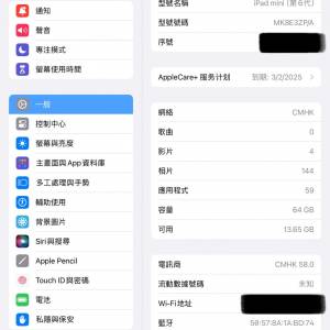 ipad mini 6 5G/64GB 紫晴/Purple