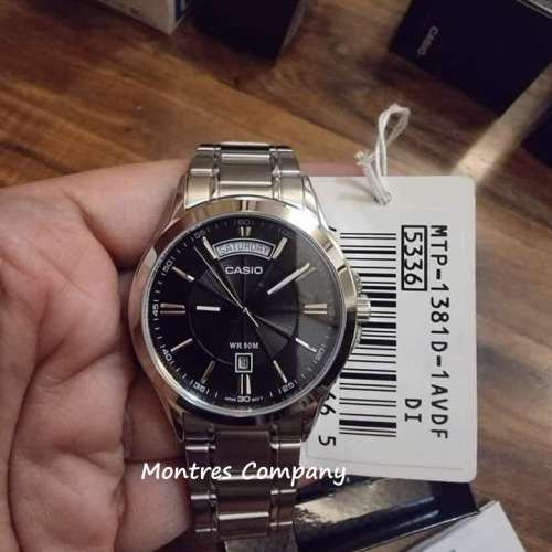 Montres Company 香港註冊公司 (31年老店) 卡西歐 CASIO 防水 MTP-1381D-1A 銀黑色