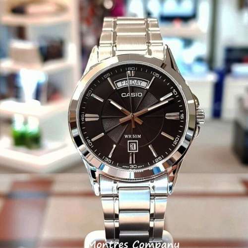 Montres Company 香港註冊公司 (31年老店) 卡西歐 CASIO 防水 MTP-1381D-1A 銀黑色