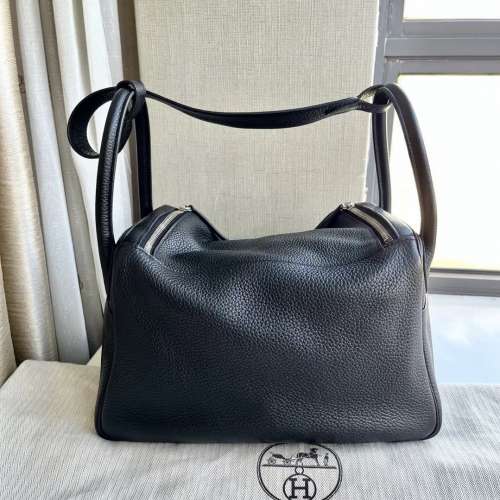 Hermes Lindy30 黑银 单肩包