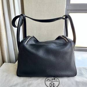 Hermes Lindy30 黑银 单肩包