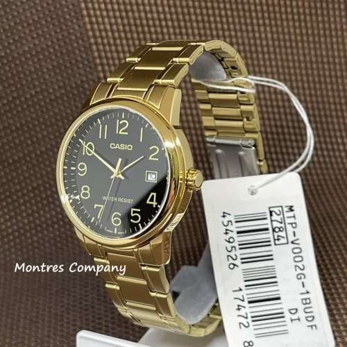 Montres Company 香港註冊公司(31年老店) 卡西歐 CASIO 不鏽鋼錶帶 MTP-V002G-1B ...