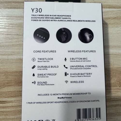 Brand new 全新未拆 Y30 Wireless 無線 Earsets 耳機