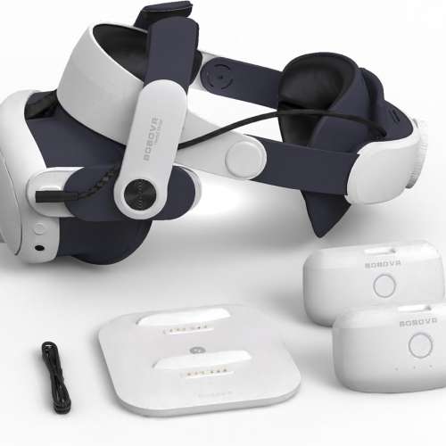 Meta Quest 3 128GB 混合實境VR頭戴式裝置 9成9新無花無崩 + BOBOVR M3PRO头带适 +...