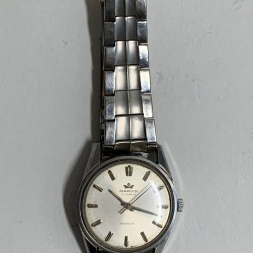 MARVIN 17 JEWELS INCABLOC (摩紋)手錶，上世紀七十年代初瑞士製造。