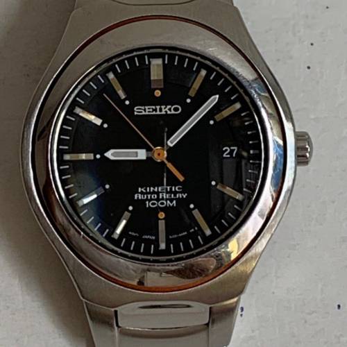SEIKO KINETIC AUTO RELAY 100M 日本精工牌動能手錶，型號5j22-0AA0。九成新，100%...