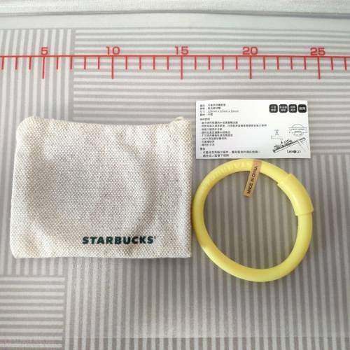 全新 Starbucks 星巴克 x Lexngo 便攜矽膠飲管 straw 黃色