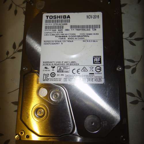 TOSHIBA 3TB 3.5吋硬碟