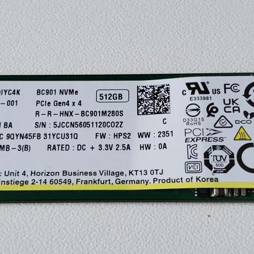 SK hynix BC 901 NVMe 512 GB