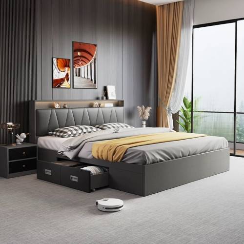 雙抽屜儲物床架 Double drawers bed frames