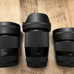 Sigma 16mm， 30mm， 56mm 富士 fuji mount