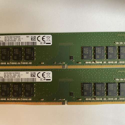 Samsung 8GB DDR4 2666MHz RAM 一對兩條 記憶體內存