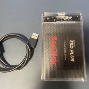 Sandisk ssd plus 240gb+移動硬碟盒(usb 3.0)