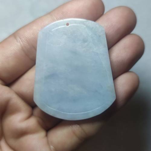 天然翡翠 冰山水牌吊墜