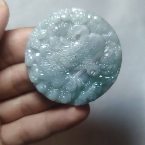 天然翡翠 冰潤鳳凰牌吊墜