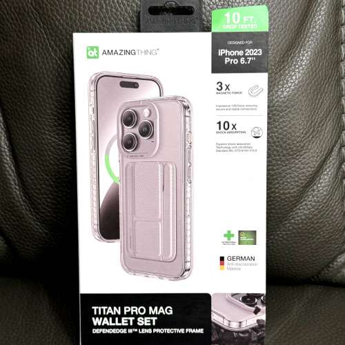 AmazingThing at iPhone 15 Pro Max 電話保護套 Titan Pro Magnetic Case Wallet Set