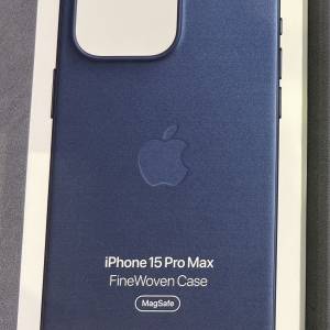 原廠 Apple iPhone 15 Pro Max Fine Woven 精細料 MagSafe 藍色電話護殼 全新未用