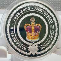 2003 AUSTRALIA QUEENS 50th ANNIVERSARY OF CORONATION 999 SILVER 1oz PROOF/0.925