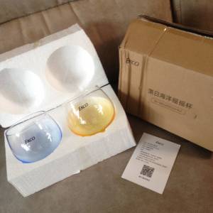 🥃 CORELLE EKCO Wobble Glass 2pc EK-SB02P003H/KZ NEW 全新 康寧 高硼硅玻璃杯 搖...