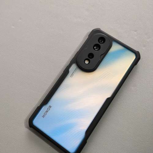 榮耀 HONOR 90 Pro 5G 手機保護套 手機殼 氣囊防摔全包 鐳射紋 炫酷黑色