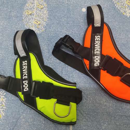 全新Service Dog大型犬伸縮反光背心胸背帶 遛狗項圈 犬脖套 背心式狗狗牽引繩胸背帶...