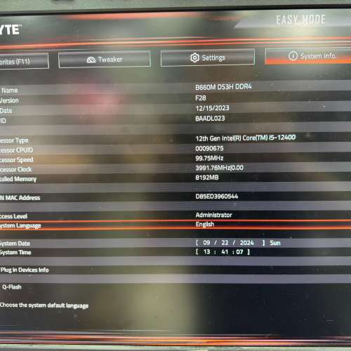 Gigabyte B660M DS3H DDR4 ( 已test ，完全正常）