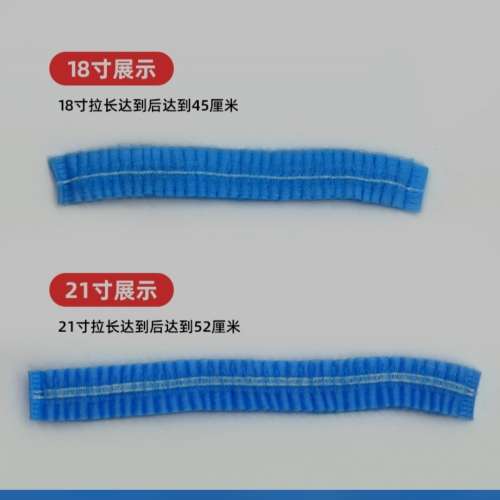 一次性藍色/白色帽子厨房餐飲食品加工場防塵無紡布帽子防掉髮頭套