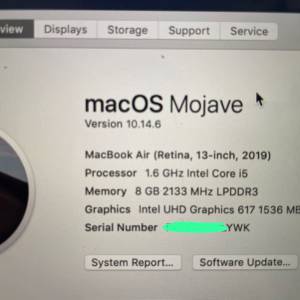 Macbook Air 2019 i5/8/256GB