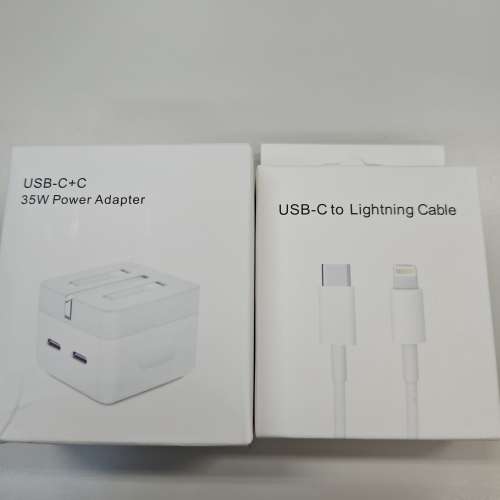 全新Type C快充35W雙插頭，連新Type C to lightning 線