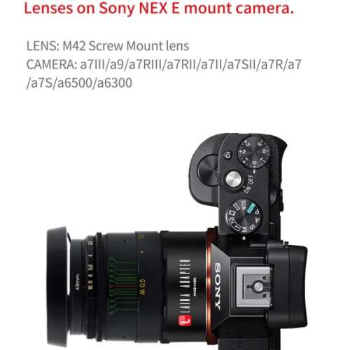 M42 Type 2 Screw Mount SLR Lens To Sony Alpha E-Mount Mirrorless Camera II (...