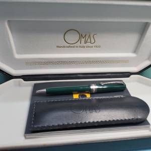 OMAS 75th ANNIVERSARY BALLPOINT PEN GREEN CHROME MADE IN ITALY